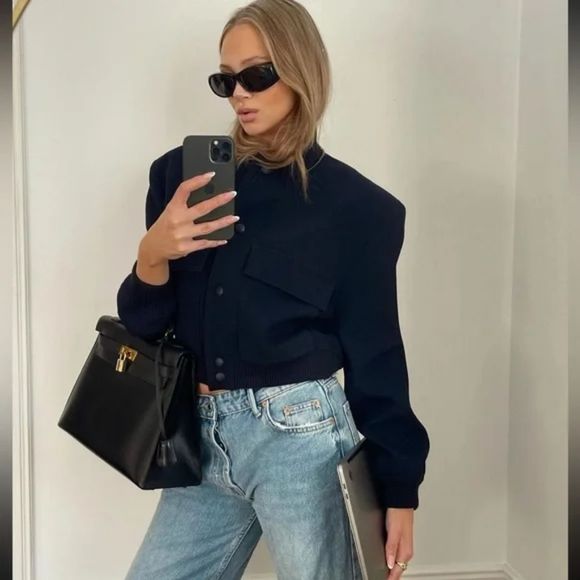 Zara Navy Blue Jacket - Picture 11 of 13